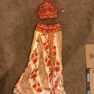 Halter top and maxi skirt set FREE PEOPLE